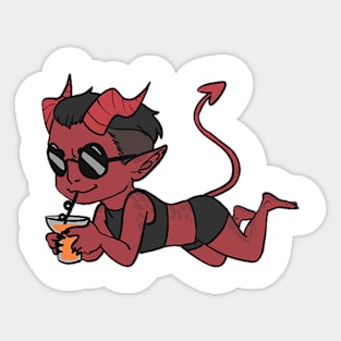 Demon with a Drink Sticker